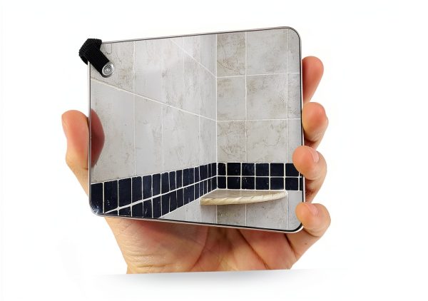 Travel Shower Mirror Unclad by Mirror On A Rope-1