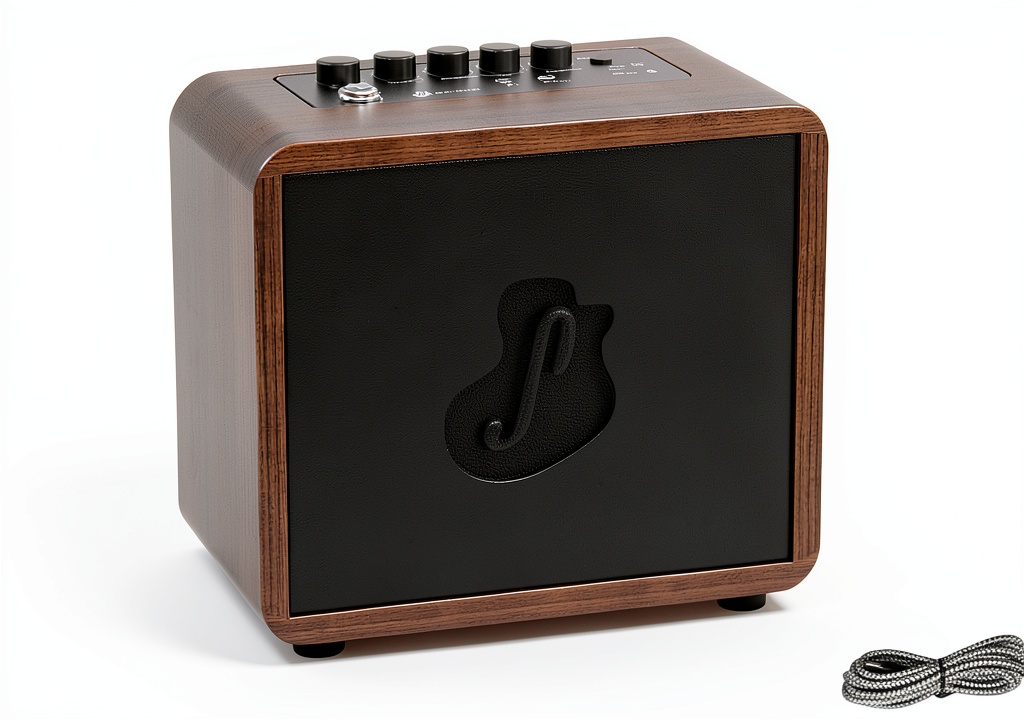 GA-ONE guitar amp on a wooden desk