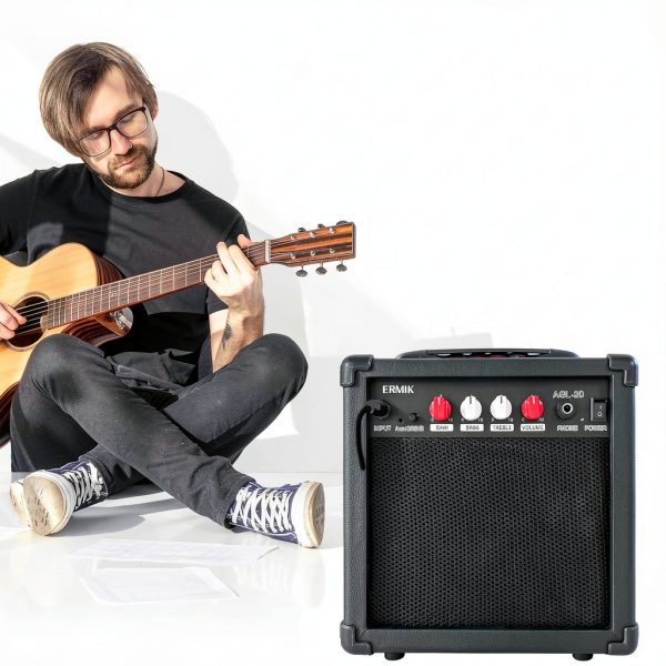 Ermik 20 Watt Guitar Amplifier Black Compact-3
