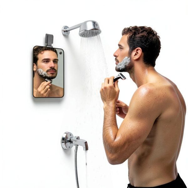 LUNCHIS Fogless Shower Mirror for Shaving Men ABS Material-3