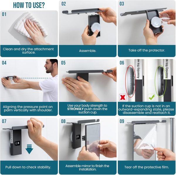 Fogless Shower Mirror Modern Plastic TAILI Bathroom-4