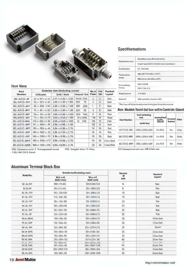 Terminal Box BC-TGG-4PC 4-Pin Flat Grey Cover - BOXCO PBT-0